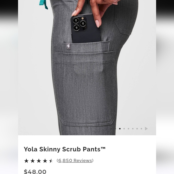 FIGS Yola Skinny Fit Straight Leg Scrubs Pants Heather Blue Size XXS or 00 or 0 - Picture 2 of 12